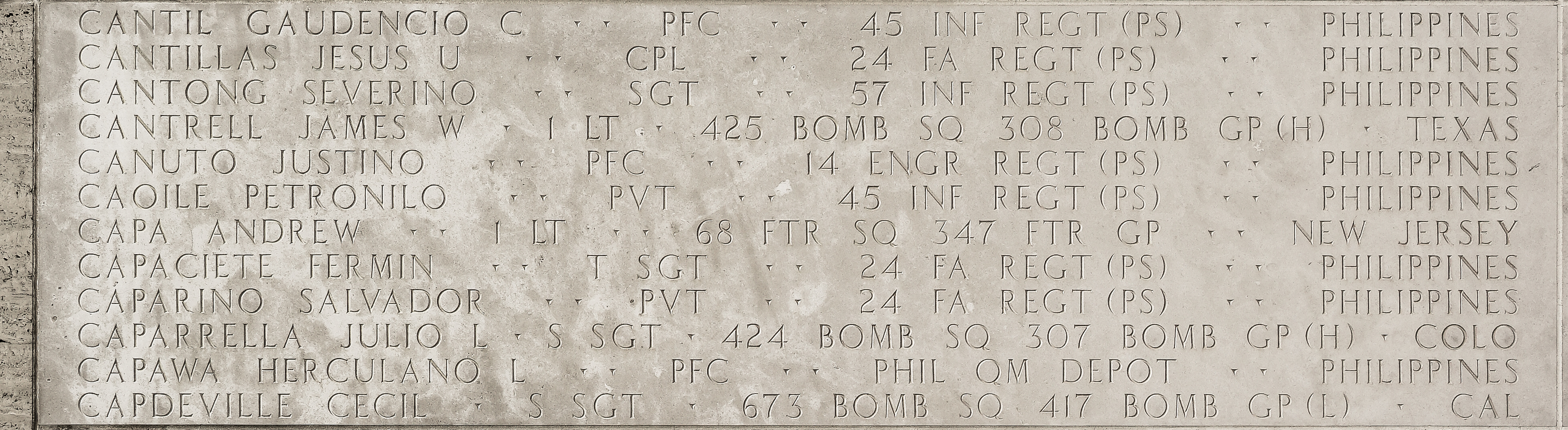 James W. Cantrell, First Lieutenant